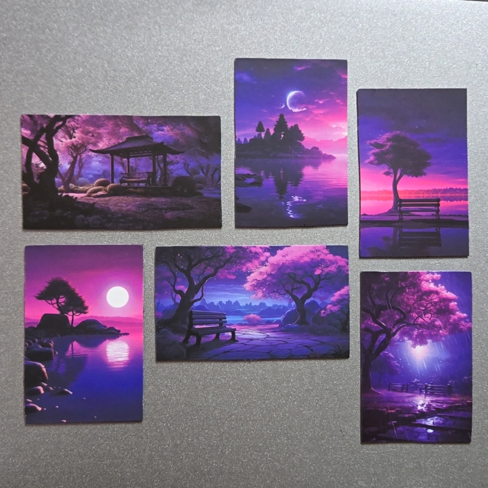 6 Cherry Blossom Nights Custom Magnets Handmade Collage Accessories
